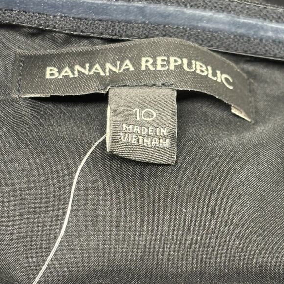 NWT Banana Republic Slip Dress Fringe Detail Mini Length Black Size 10 - Picture 10 of 11